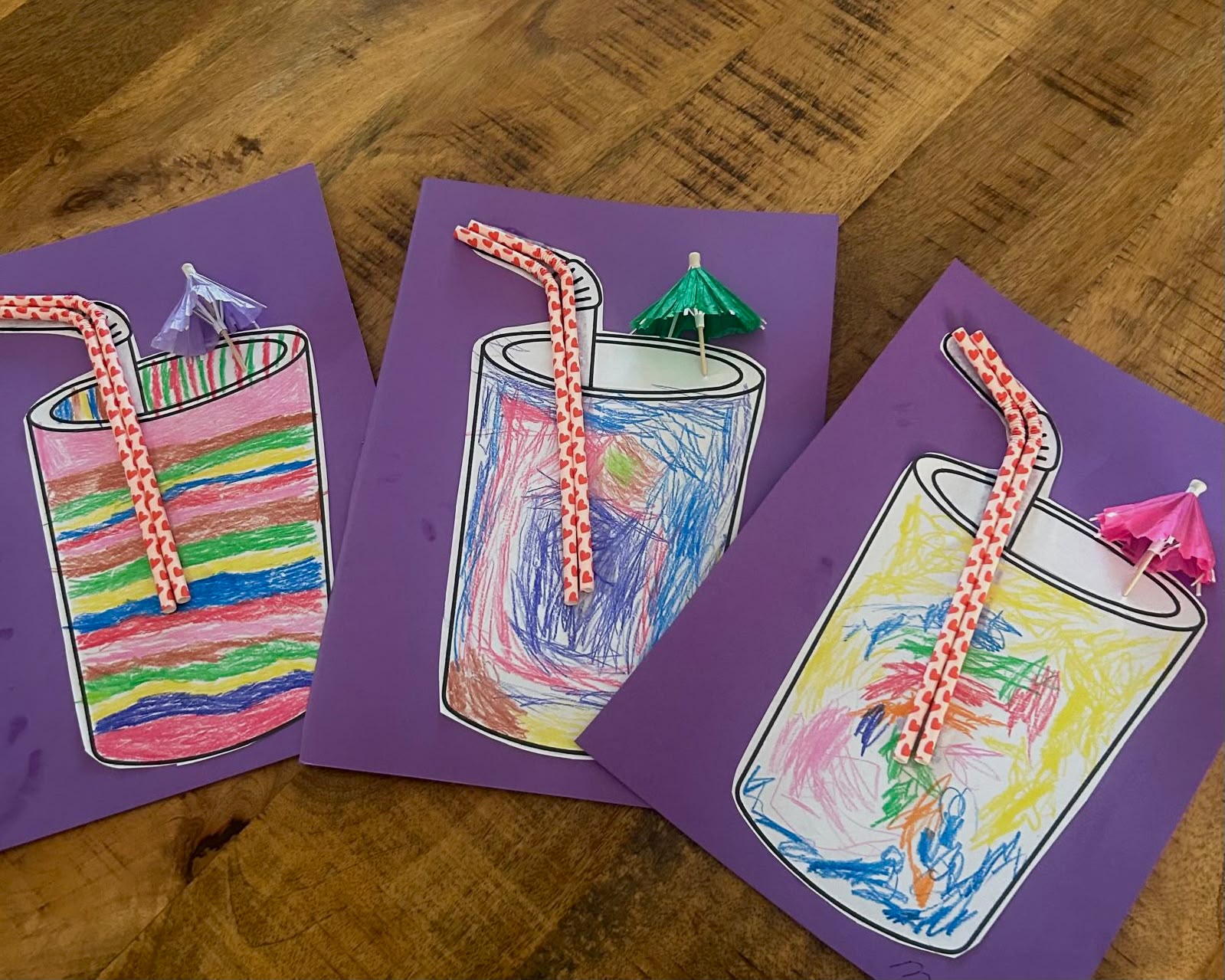 Kindertekeningen op de opvang